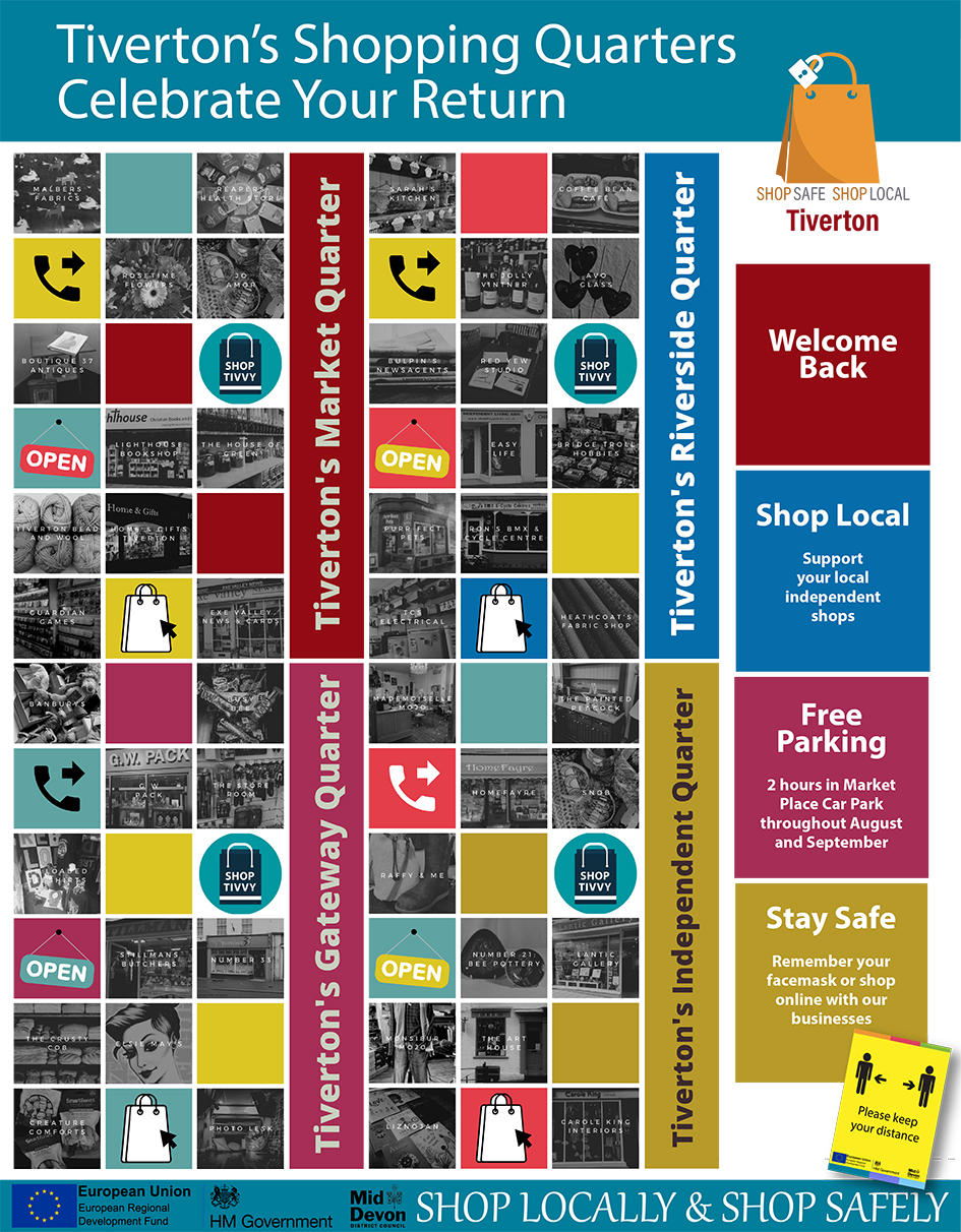 Tiverton’s four shopping quarters welcomes you back