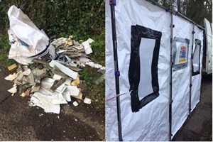 fly tipped asbestos left on verge 