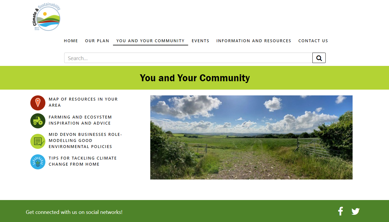 Community Encouraged to Visit Mid Devon’s New Climate & Sustainability Website