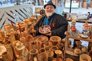 A new trader at Tiverton Pannier Market has been turning heads with his amazing collection of wooden creations.