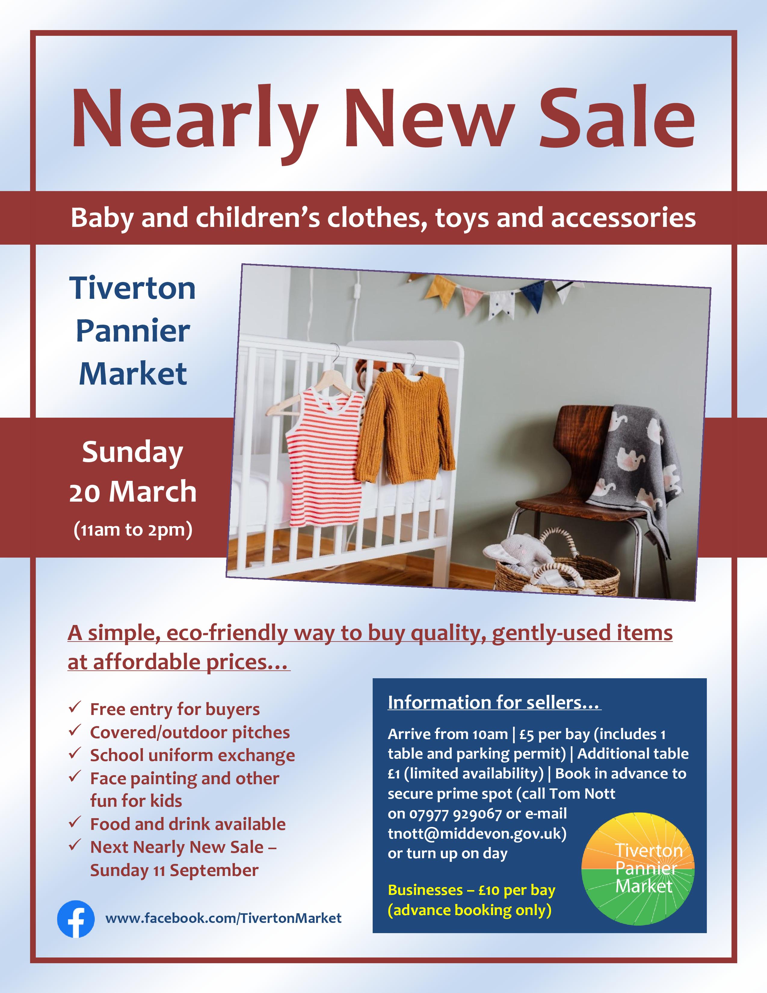 Market to hold two Nearly New Sales of children’s clothes and accessories