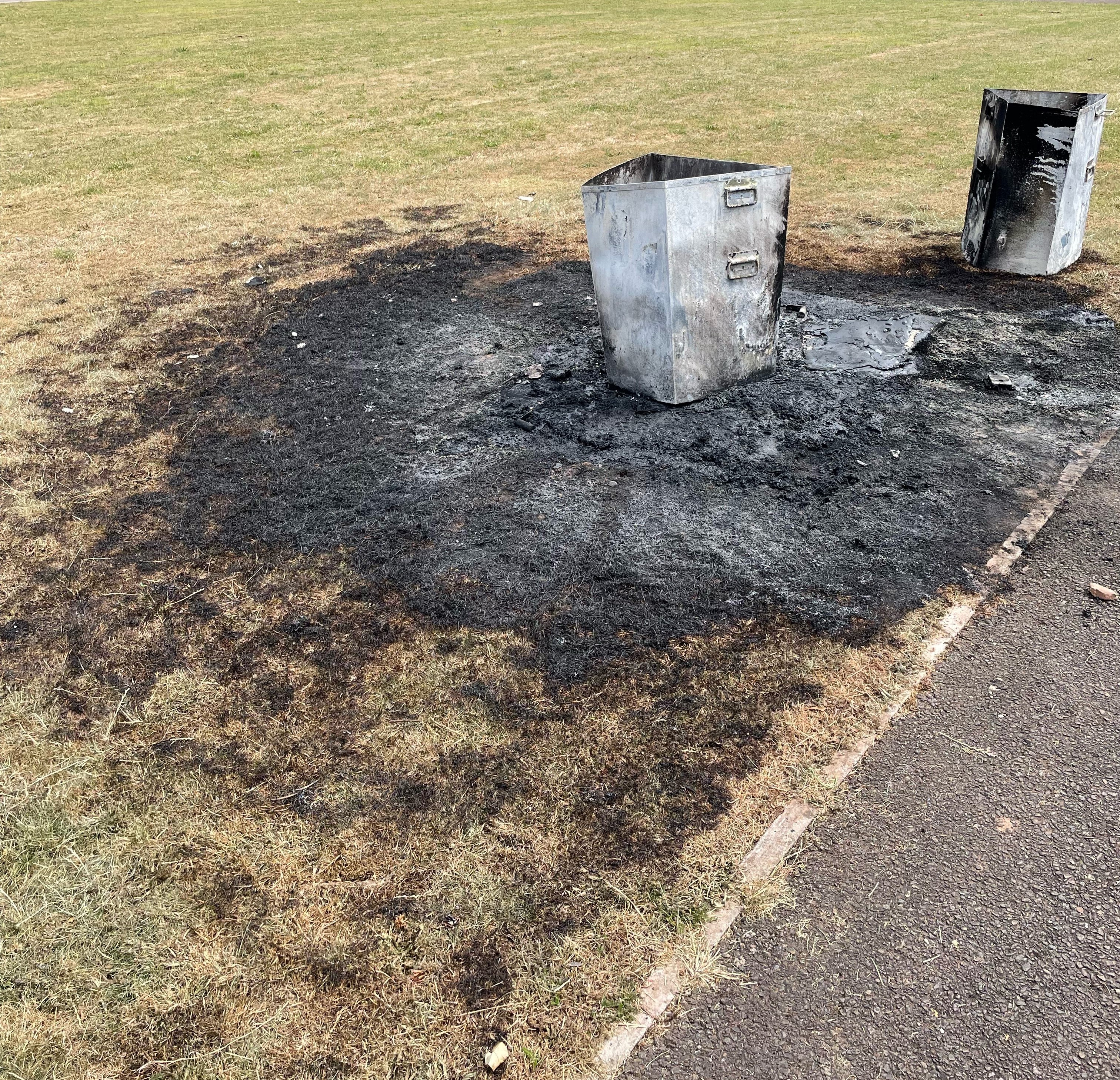 Bin Fire at Tiverton Cemetery - Antisocial Behaviour