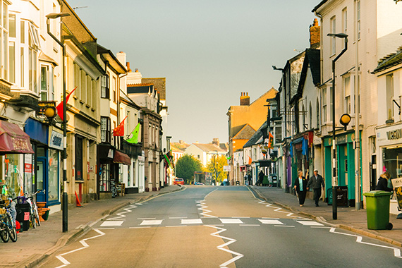 photograph of Fore Street in Cullompton 