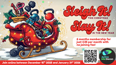 red sleigh with gym equipment