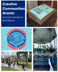 collage photo of Tiverton parkrun and book festival