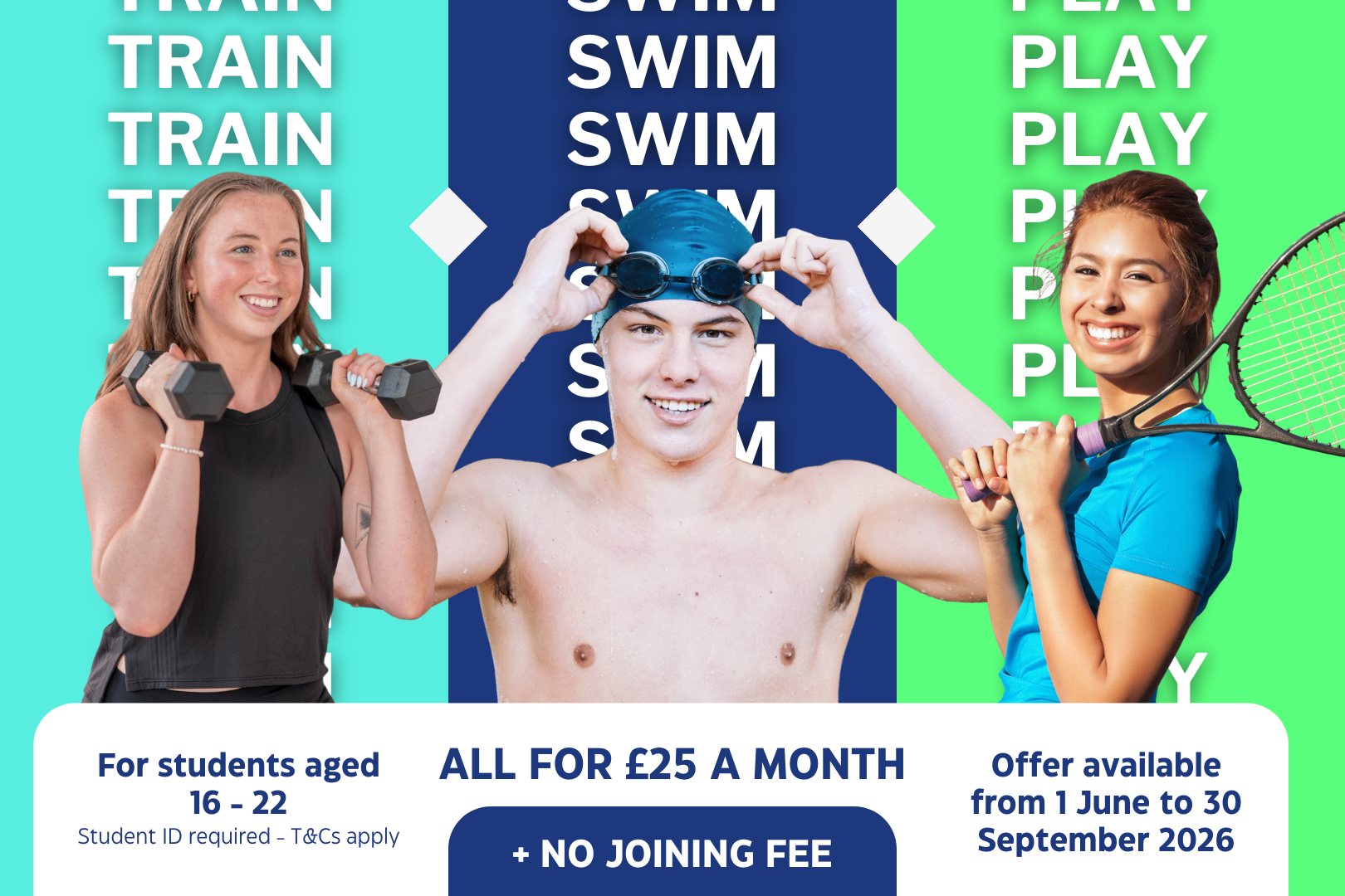 £25 student membership returns with full leisure access this summer