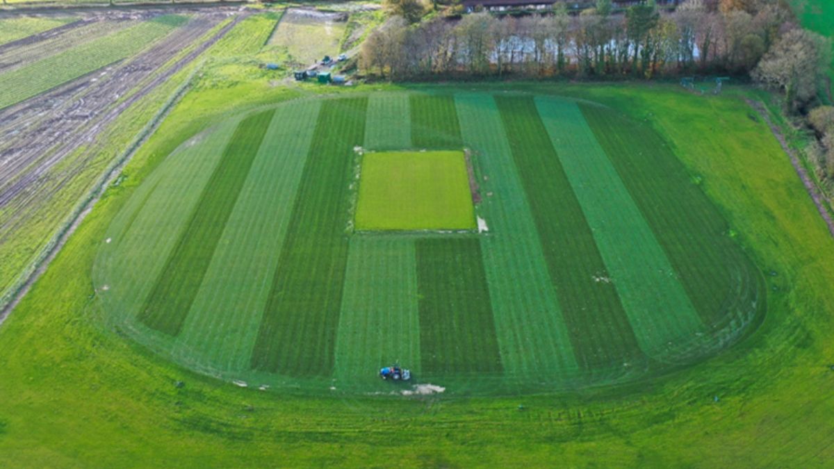 aerial view of Cullompton's new cricket field 